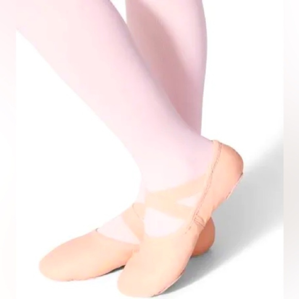 Peach Ballet Flats. size 6 adult. Crossed elastic